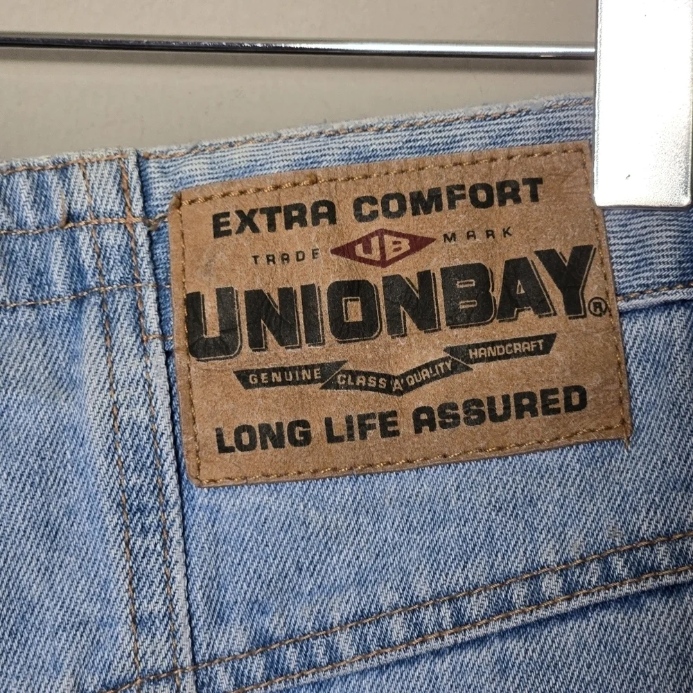 Vintage UnionBay Y2K Western High Rise Long Denim Light Wash Shorts Size 1/2
